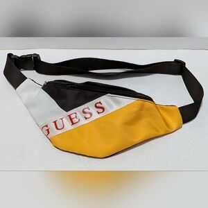 RARE GUESS Waist Bag Black WITH COLORS Fanny Pack Bag Vintage